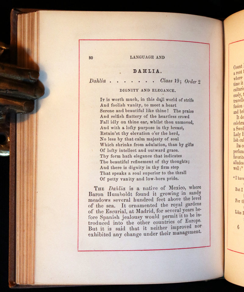 1870 Scarce Floriography Book - FLOWERS, Their Language, Poetry, and Sentiment.