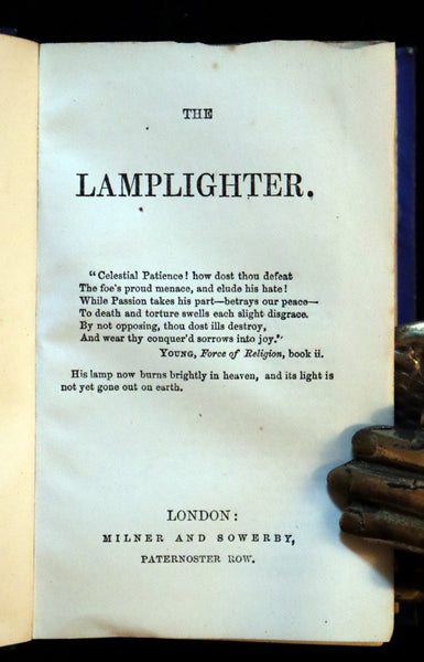 1870 Rare Book - The LAMPLIGHTER by Maria Susanna Cummins.