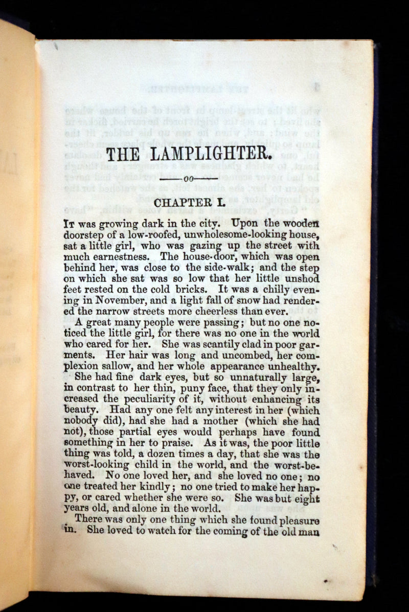 1870 Rare Book - The LAMPLIGHTER by Maria Susanna Cummins.