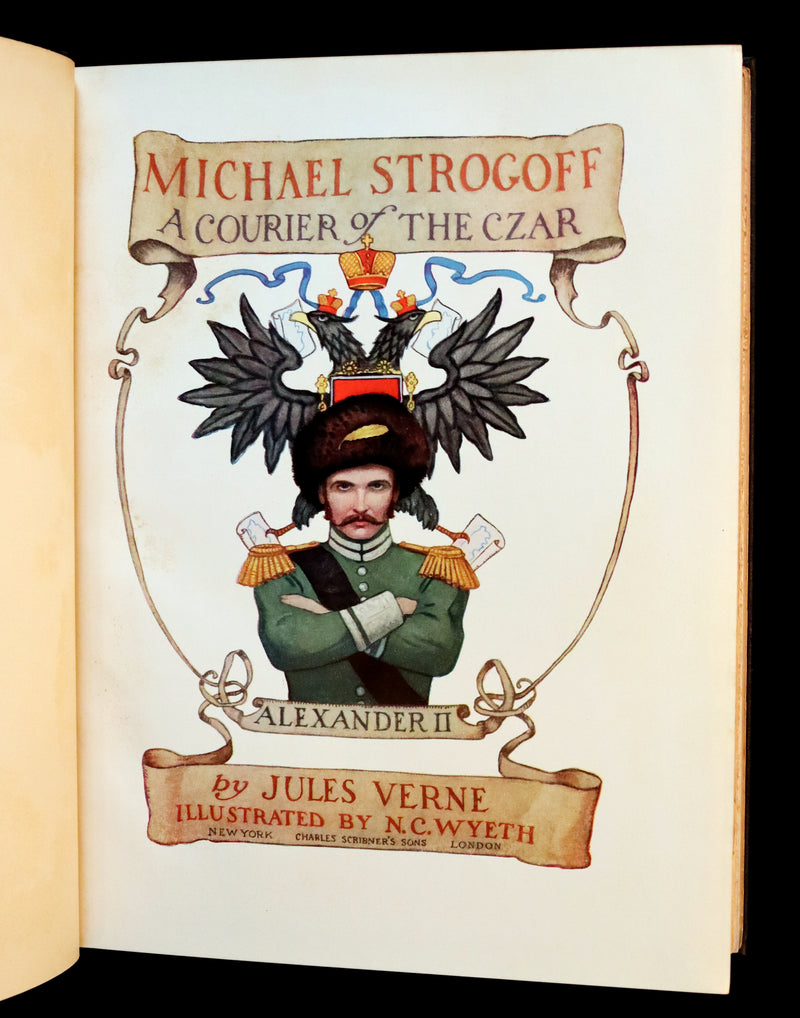 1927 First Edition - Jules Verne - Michael Strogoff, A Courier Of The Czar illustrated by N. C. Wyeth.