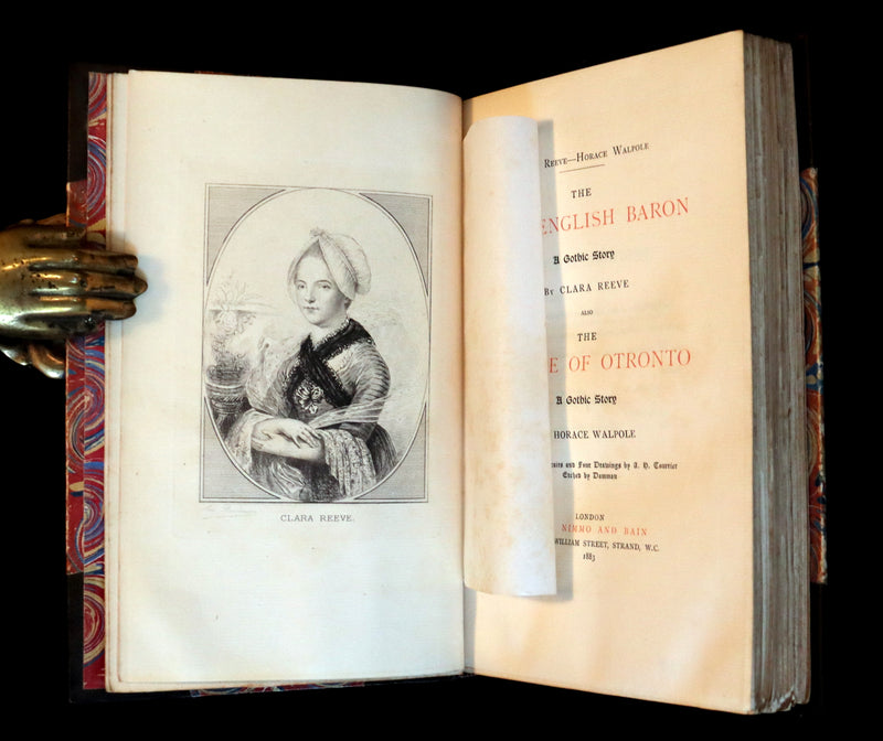 1883 Rare Gothic Book - The Castle of Otranto, (Bound with) The Old English Baron. Illustrated, limited #27/40.