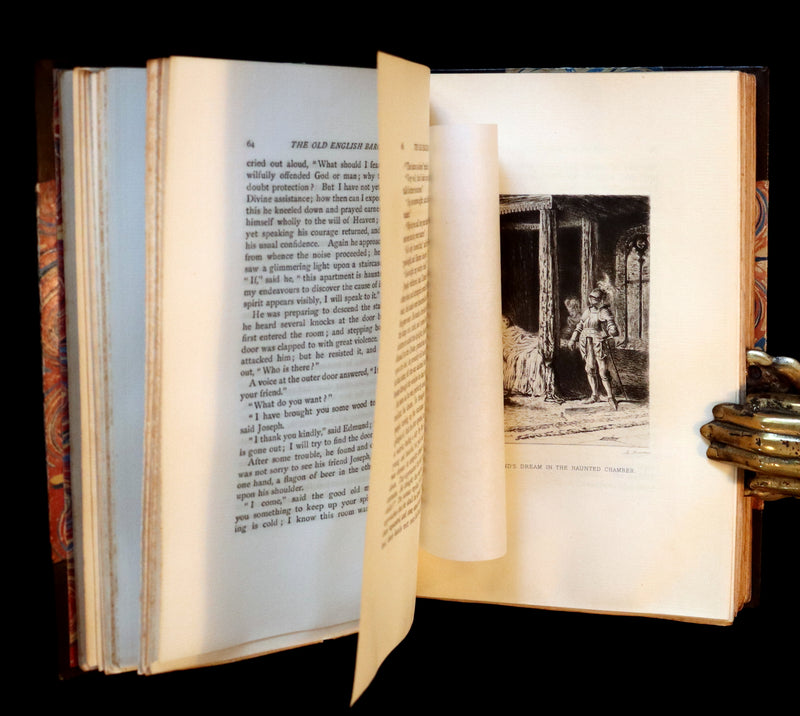 1883 Rare Gothic Book - The Castle of Otranto, (Bound with) The Old English Baron. Illustrated, limited #27/40.