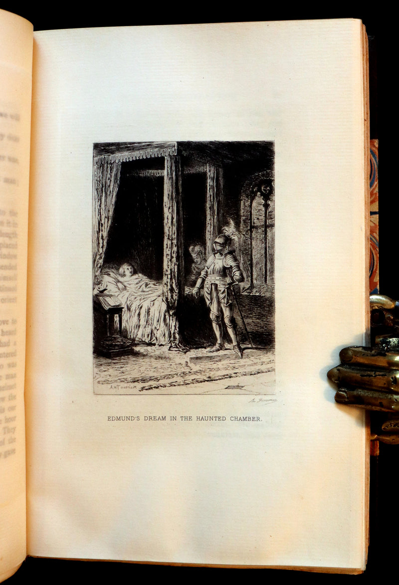 1883 Rare Gothic Book - The Castle of Otranto, (Bound with) The Old English Baron. Illustrated, limited #27/40.