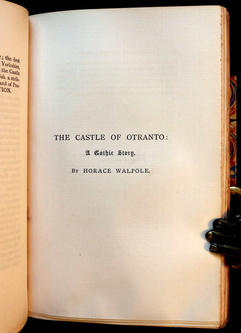 1883 Rare Gothic Book - The Castle of Otranto, (Bound with) The Old English Baron. Illustrated, limited #27/40.