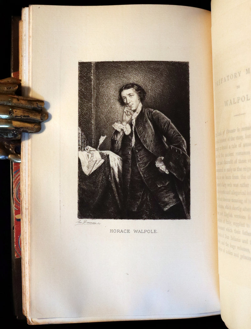 1883 Rare Gothic Book - The Castle of Otranto, (Bound with) The Old English Baron. Illustrated, limited #27/40.