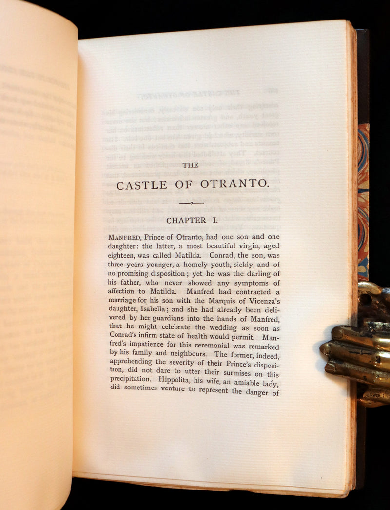 1883 Rare Gothic Book - The Castle of Otranto, (Bound with) The Old English Baron. Illustrated, limited #27/40.