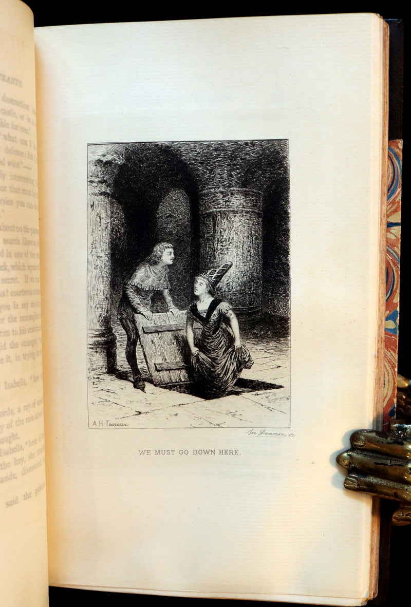 1883 Rare Gothic Book - The Castle of Otranto, (Bound with) The Old English Baron. Illustrated, limited #27/40.