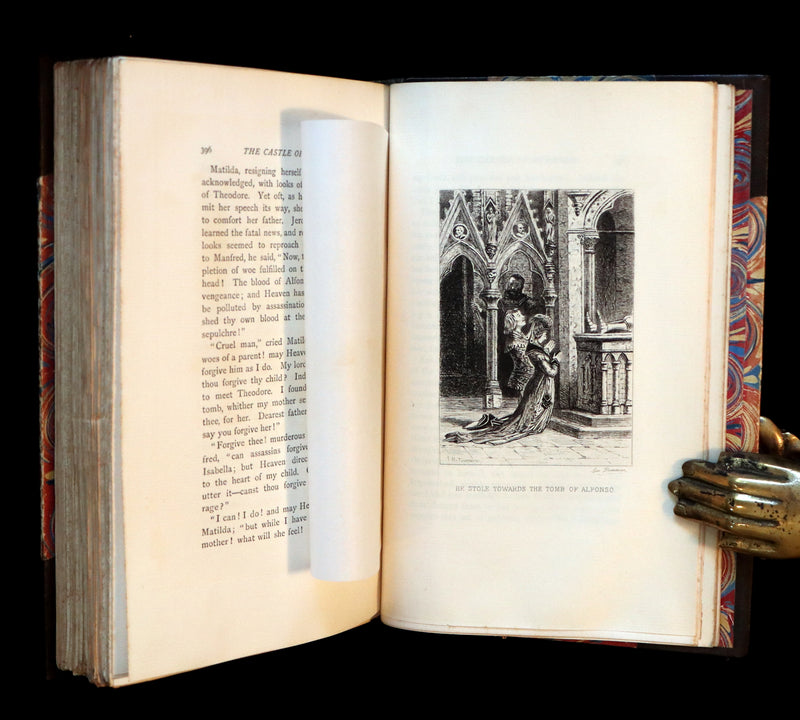 1883 Rare Gothic Book - The Castle of Otranto, (Bound with) The Old English Baron. Illustrated, limited #27/40.