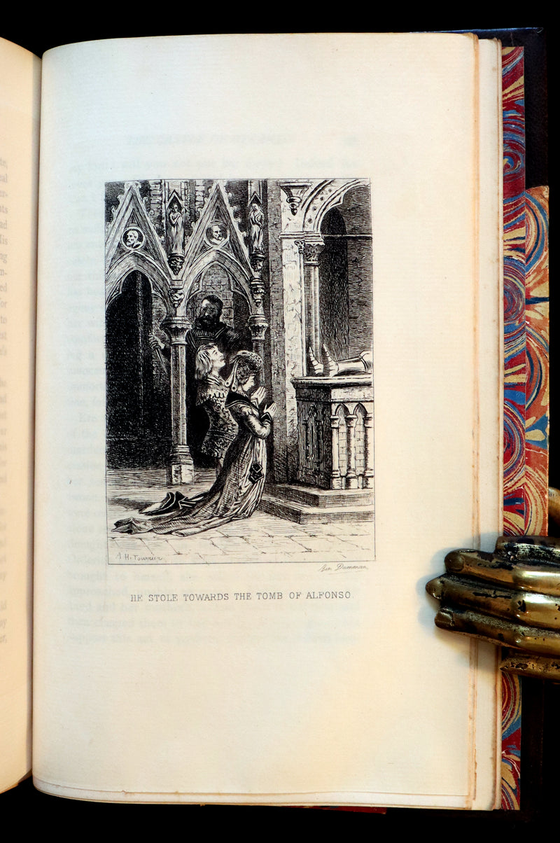 1883 Rare Gothic Book - The Castle of Otranto, (Bound with) The Old English Baron. Illustrated, limited #27/40.