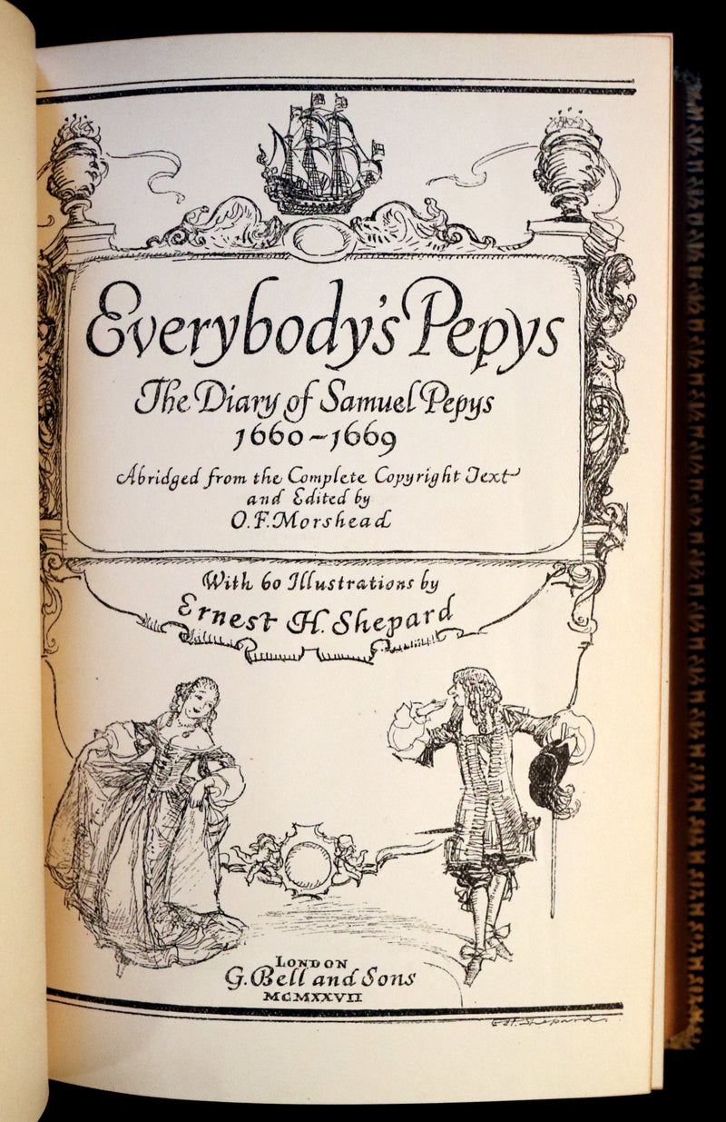 1927 Beautiful Bayntun Binding - The Diary of Samuel Pepys 1660-1669 illustrated by Ernest Shepard.