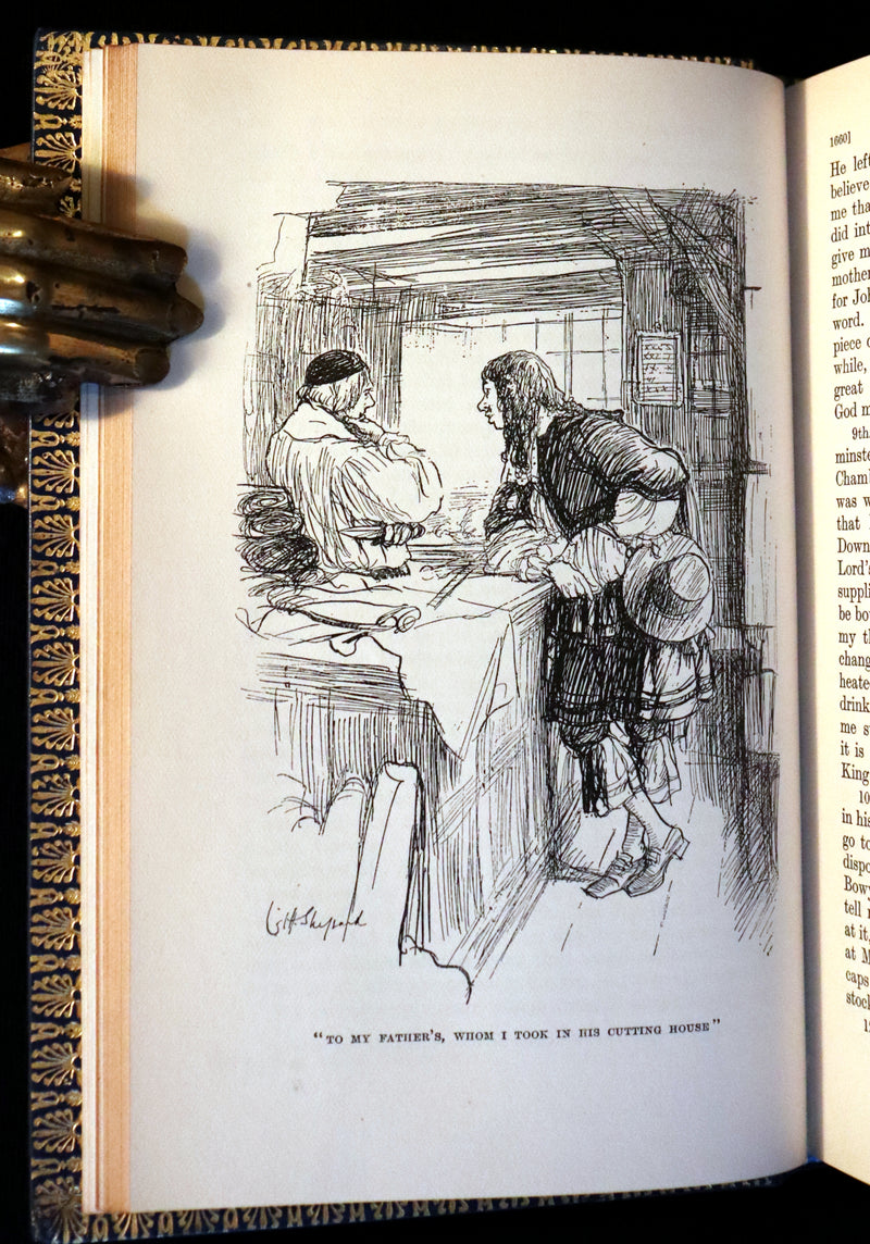 1927 Beautiful Bayntun Binding - The Diary of Samuel Pepys 1660-1669 illustrated by Ernest Shepard.