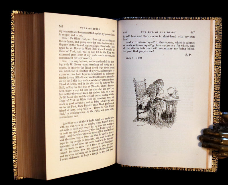 1927 Beautiful Bayntun Binding - The Diary of Samuel Pepys 1660-1669 illustrated by Ernest Shepard.