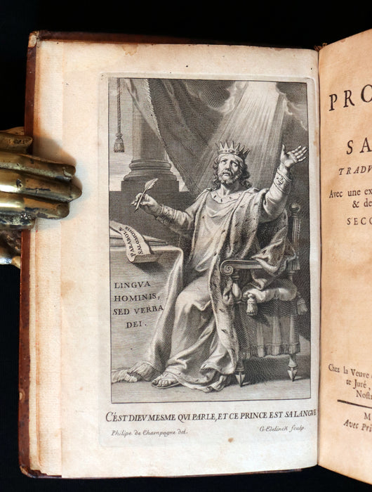 1672 Rare Latin French Book Bible - The Book of Proverbs - Les Proverbes de SALOMON.