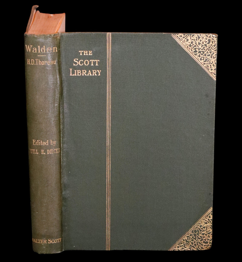1886 Rare Victorian Book - WALDEN by Henry David THOREAU. Introductory Note by Will H. Dircks.