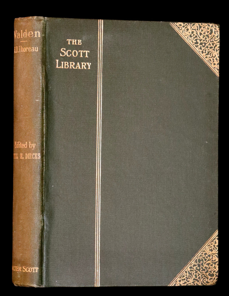 1886 Rare Victorian Book - WALDEN by Henry David THOREAU. Introductory Note by Will H. Dircks.