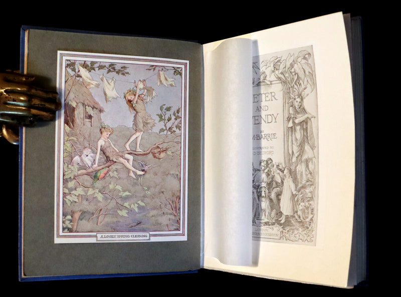 1911 Rare PETER PAN - Peter and Wendy by J.M. Barrie illustrated by F.D. Bedford with Tipped-in Color Frontspiece.