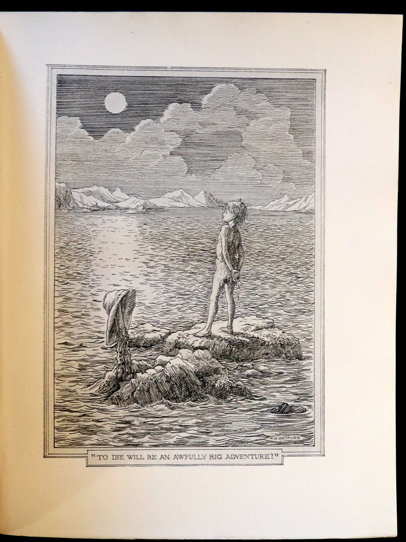 1911 Rare PETER PAN - Peter and Wendy by J.M. Barrie illustrated by F.D. Bedford with Tipped-in Color Frontspiece.