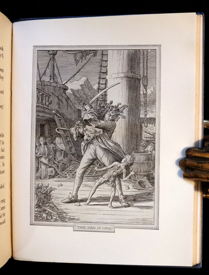 1911 Rare PETER PAN - Peter and Wendy by J.M. Barrie illustrated by F.D. Bedford with Tipped-in Color Frontspiece.