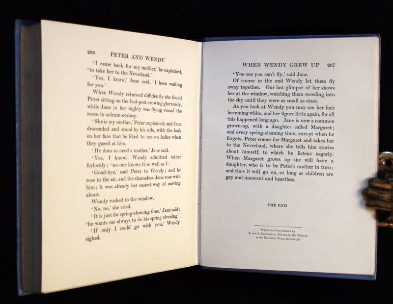 1911 Rare PETER PAN - Peter and Wendy by J.M. Barrie illustrated by F.D. Bedford with Tipped-in Color Frontspiece.