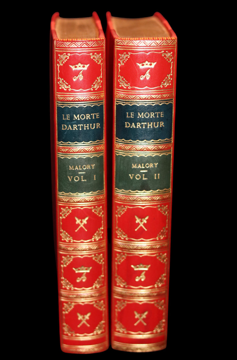1900 Rare Book set bound by Bayntun-Riviere - Le Morte Darthur, King Arthur and of His Noble Knights of the Round Table.