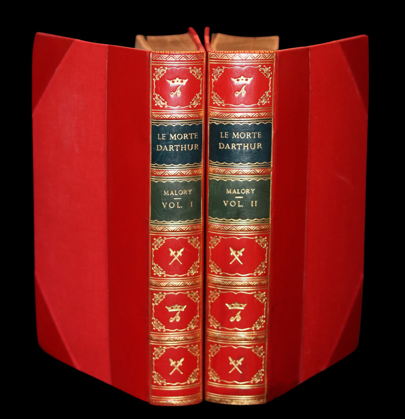 1900 Rare Book set bound by Bayntun-Riviere - Le Morte Darthur, King Arthur and of His Noble Knights of the Round Table.