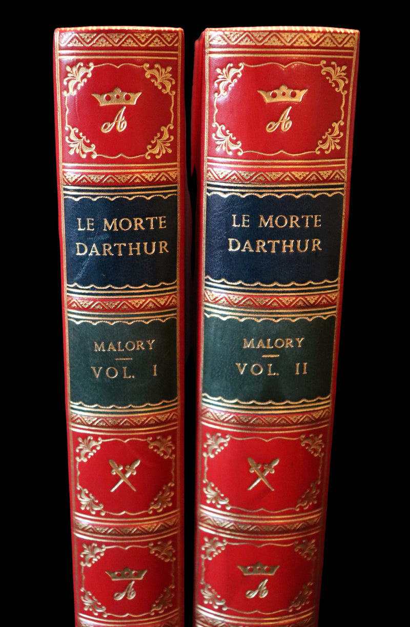 1900 Rare Book set bound by Bayntun-Riviere - Le Morte Darthur, King Arthur and of His Noble Knights of the Round Table.