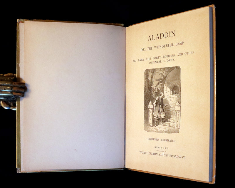 1889 Scarce Victorian Book - ALADDIN or the Wonderful Lamp, Ali Baba & the 40 Robbers.