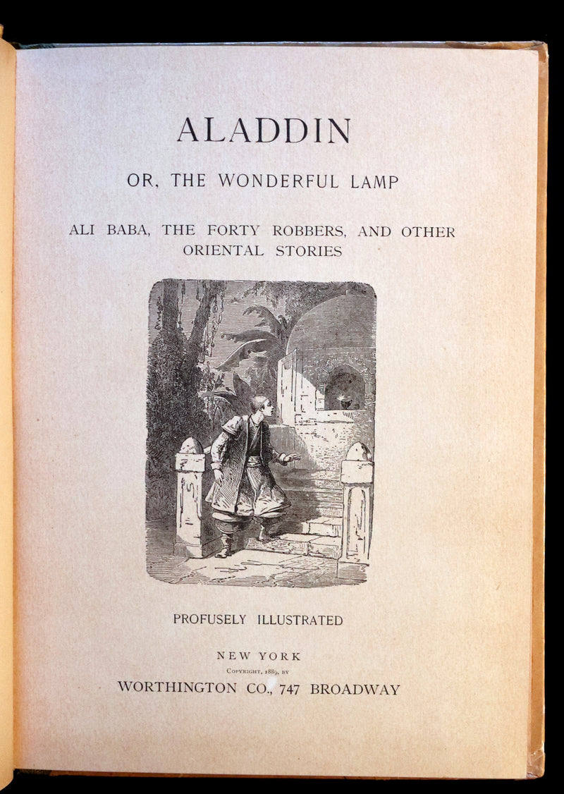 1889 Scarce Victorian Book - ALADDIN or the Wonderful Lamp, Ali Baba & the 40 Robbers.