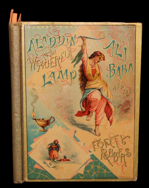 1889 Scarce Victorian Book - ALADDIN or the Wonderful Lamp, Ali Baba & the 40 Robbers.