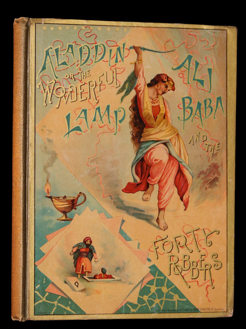 1889 Scarce Victorian Book - ALADDIN or the Wonderful Lamp, Ali Baba & the 40 Robbers.