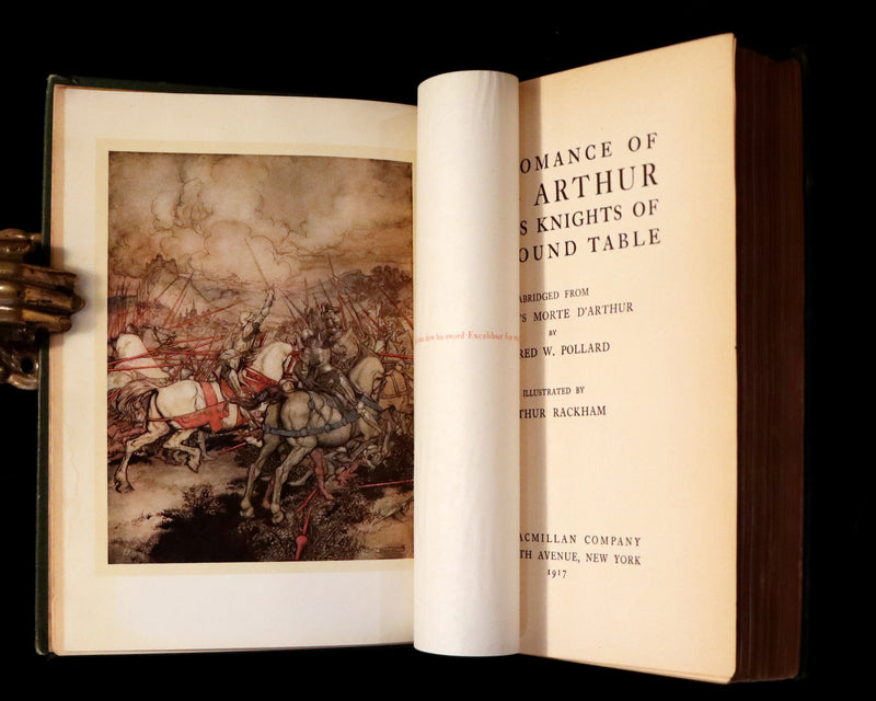 1917 Rare First Edition Book - The Romance of King Arthur and His Knights of the Round Table illustrated by RACKHAM.