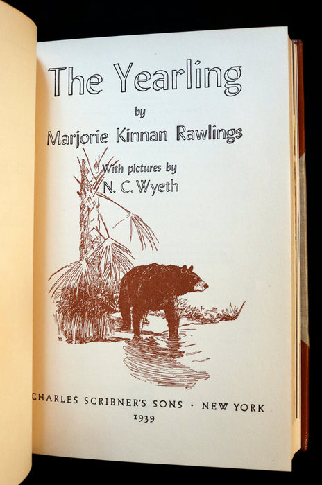 1939 First Edition - The YEARLING by Marjorie Kinnan Rawlings illustrated by N. C. WYETH.