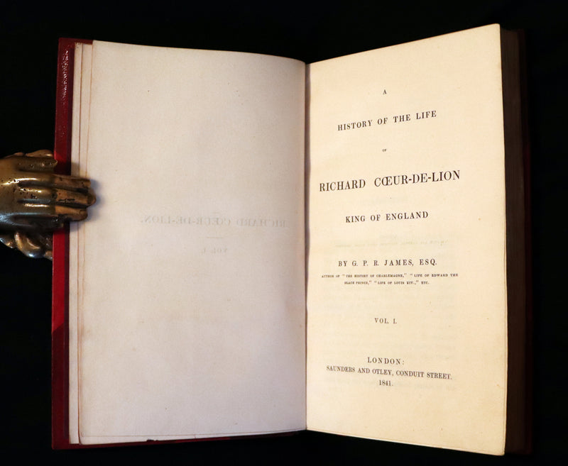 1841 Rare book set bound by Morrell ~ A History of the Life of RICHARD COEUR-DE-LION King of England.