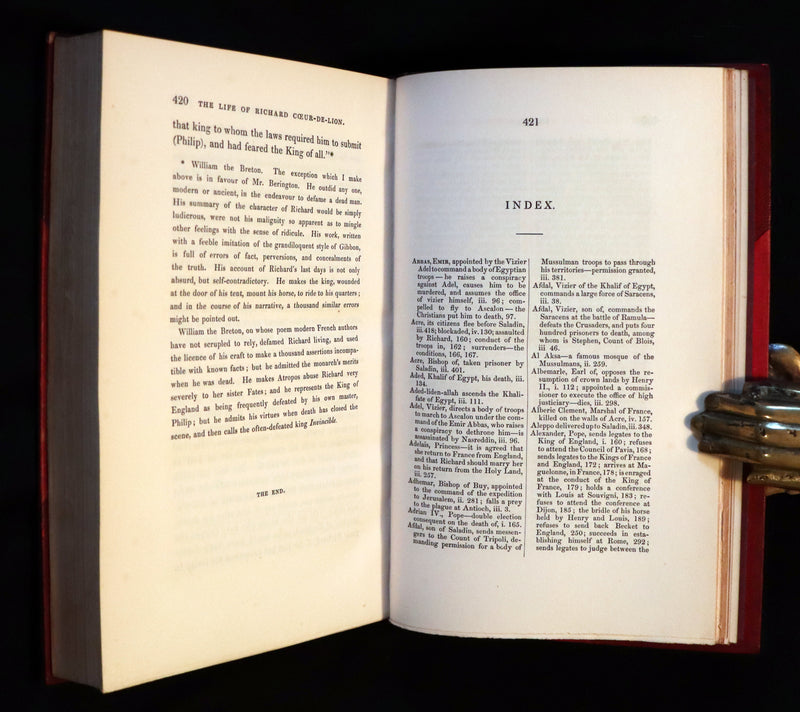1841 Rare book set bound by Morrell ~ A History of the Life of RICHARD COEUR-DE-LION King of England.