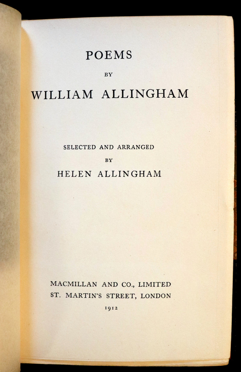 1912 Rare Book Bound by Sangorski - The FAIRIES and other Poems by William Allingham.