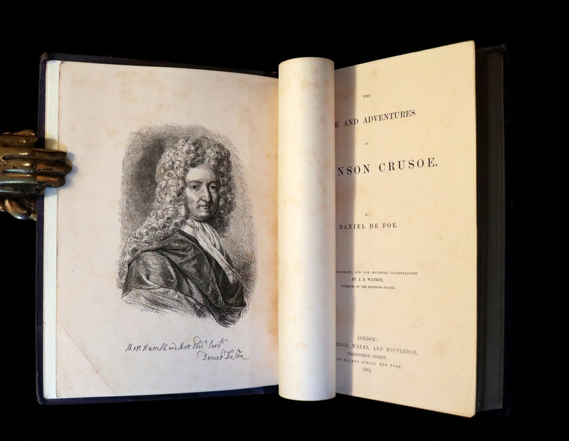 1864 Rare Book in a Beautiful Binding - THE LIFE and ADVENTURES OF ROBINSON CRUSOE.