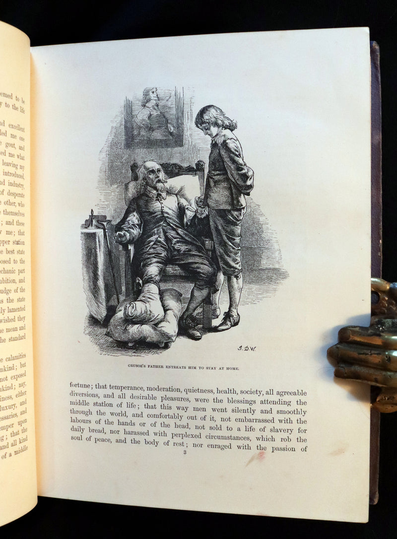 1864 Rare Book in a Beautiful Binding - THE LIFE and ADVENTURES OF ROBINSON CRUSOE.