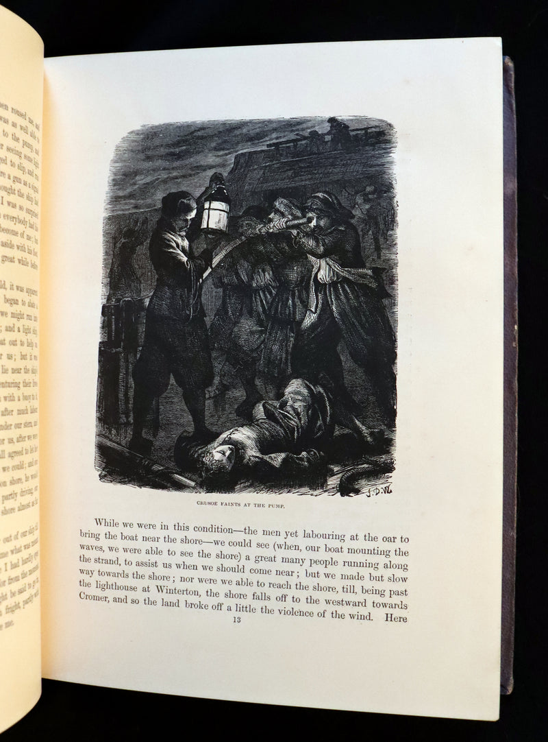 1864 Rare Book in a Beautiful Binding - THE LIFE and ADVENTURES OF ROBINSON CRUSOE.