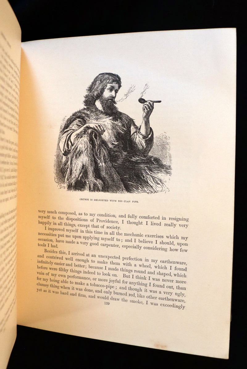 1864 Rare Book in a Beautiful Binding - THE LIFE and ADVENTURES OF ROBINSON CRUSOE.