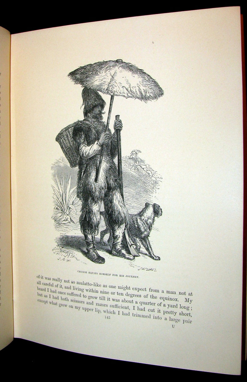 1864 Rare Book in a Beautiful Binding - THE LIFE and ADVENTURES OF ROBINSON CRUSOE.