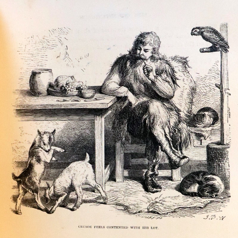 1864 Rare Book in a Beautiful Binding - THE LIFE and ADVENTURES OF ROBINSON CRUSOE.