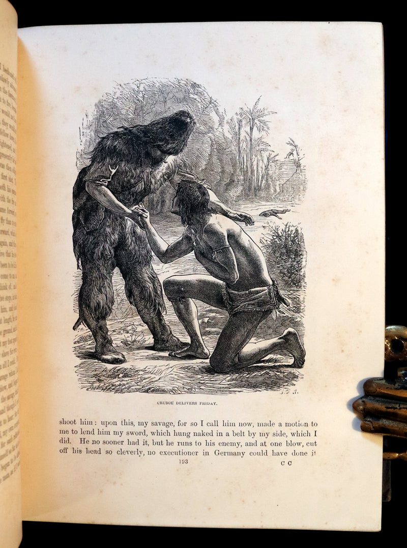 1864 Rare Book in a Beautiful Binding - THE LIFE and ADVENTURES OF ROBINSON CRUSOE.