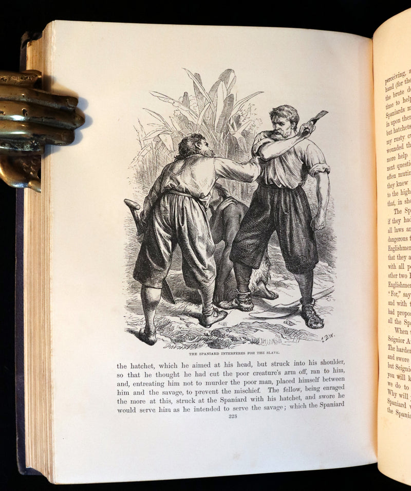 1864 Rare Book in a Beautiful Binding - THE LIFE and ADVENTURES OF ROBINSON CRUSOE.