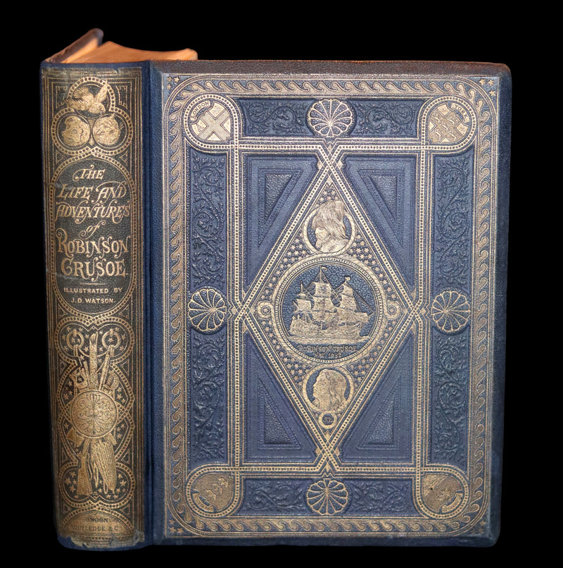 1864 Rare Book in a Beautiful Binding - THE LIFE and ADVENTURES OF ROBINSON CRUSOE.