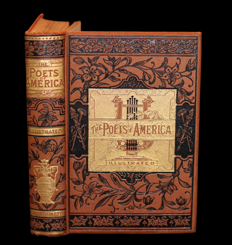 1880 Scarce Victorian Book - The POETS of AMERICA With Explanatory Notes by George B. Cheever.