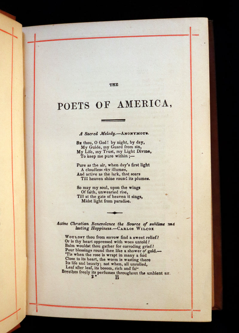 1880 Scarce Victorian Book - The POETS of AMERICA With Explanatory Notes by George B. Cheever.