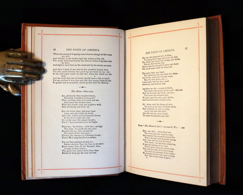 1880 Scarce Victorian Book - The POETS of AMERICA With Explanatory Notes by George B. Cheever.