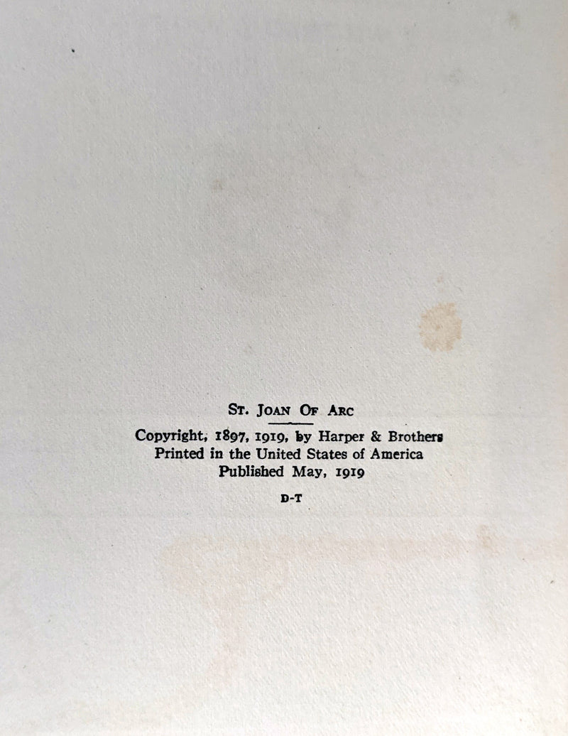 1919 Rare First Edition - Mark Twain Saint Joan of Arc illustrated by Howard Pyle.