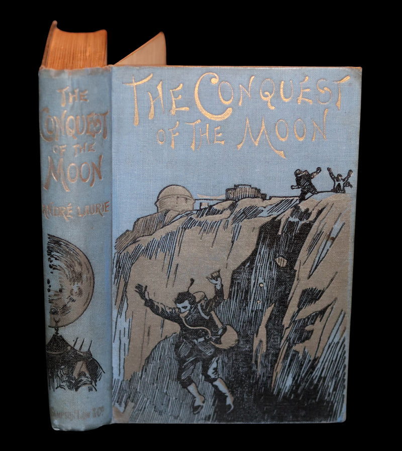 1894 Rare Book - The CONQUEST of the MOON by Andre Laurie, Jules Verne's collaborator.