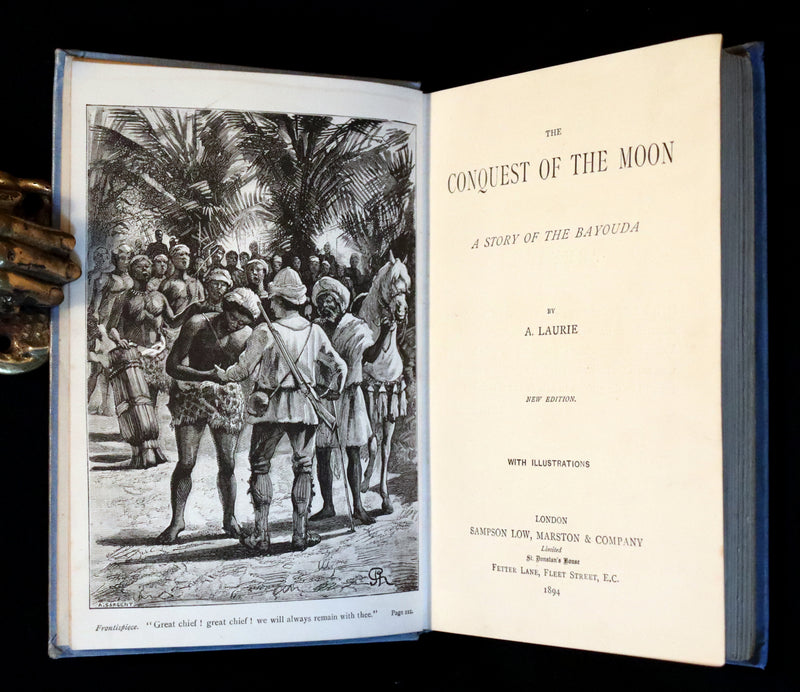 1894 Rare Book - The CONQUEST of the MOON by Andre Laurie, Jules Verne's collaborator.